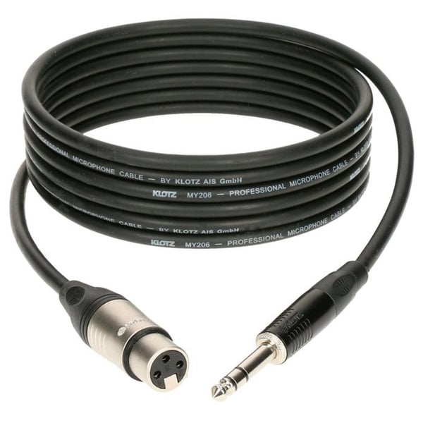 Klotz Kabel M1 Pro XLR hona / Jack hane TRS, 3m Mikrofonkabel