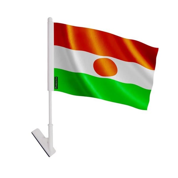 Klistret flagga Niger – 14 x 21 cm – Mjuk Polyester – Lätt att Klistra – 5 stycken – Pixelforma