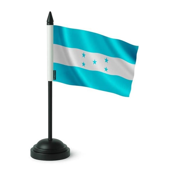 Bordflagga - Officiell - Honduras - 14x21 cm - Polyester - Plaststolpe