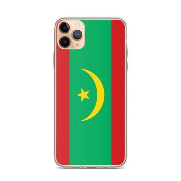 Mobilskal – Mauritanias flagga – Kompatibel med iPhone 11 Pro Max – Mjuk fodral – Slitstark och stöttålig – Pixelforma