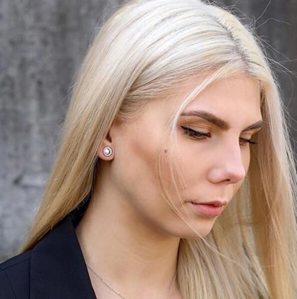 Örhängen - BENETO - AGUP1323PL - Silver 925 - Sötvattenspärla - Kubisk zirkon