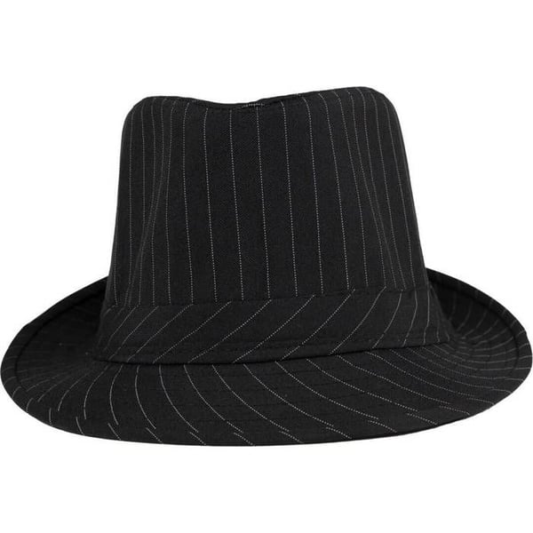 Borsalino-hatt i tyg - PTIT CLOWN - Randig svart och vit - Modeaccessoar