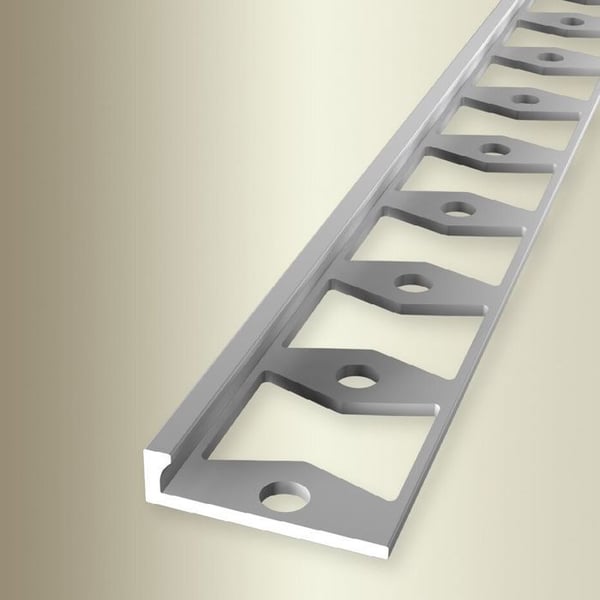 PROVISTON Avslutningsprofil l 21 mm H 3 mm L 2500 mm Anodiserad aluminium Dubbelprofil K Silverfärgad Stängd Stansad
