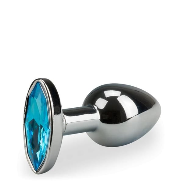 Plugg i metall anal smycke i metall med oval kristall