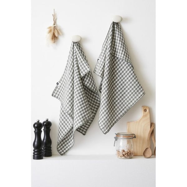 Set med 2 handdukar "Vickie" 50 x 70 cm Vävd färgad "Bomullsgaze"