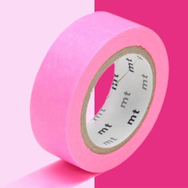 Maskeringstejp - Maskeringstejp MT 1,5 cm Uni rosa fluo
