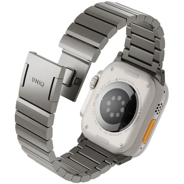 Uniq Strova Mag stållan för Apple Watch 49/45/44/42mm, Titan (Silver)