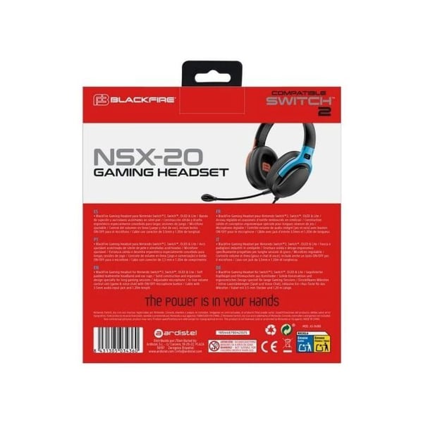 Blackfire NSX-20 Gaming Headset Kompatibel med Nintendo Switch 2/Nintendo Switch
