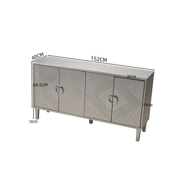 Säilytyskaappi - MUVOE - 4 ovea - MDF ja mänty - Väri: samppanja - 152 cm korkea