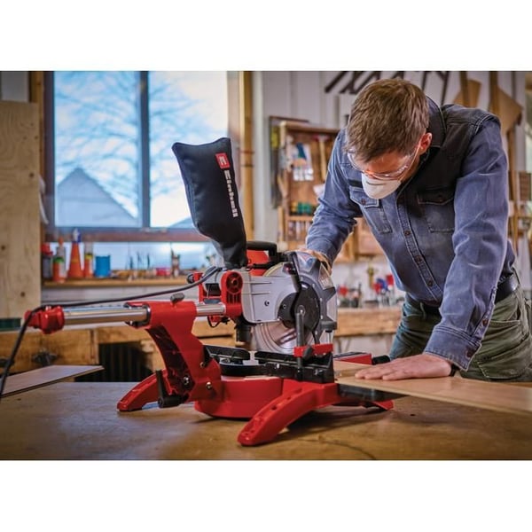Einhell Radialkapmaskin TC-SM 2534/1 Dual (maximal effekt 2350 W, integrerad glid, vinklingsbart såghuvud)