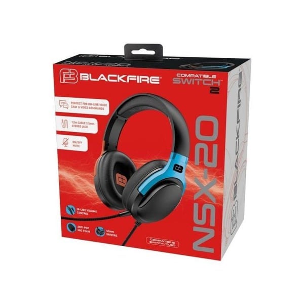 Blackfire NSX-20 Gaming Headset Kompatibel med Nintendo Switch 2/Nintendo Switch