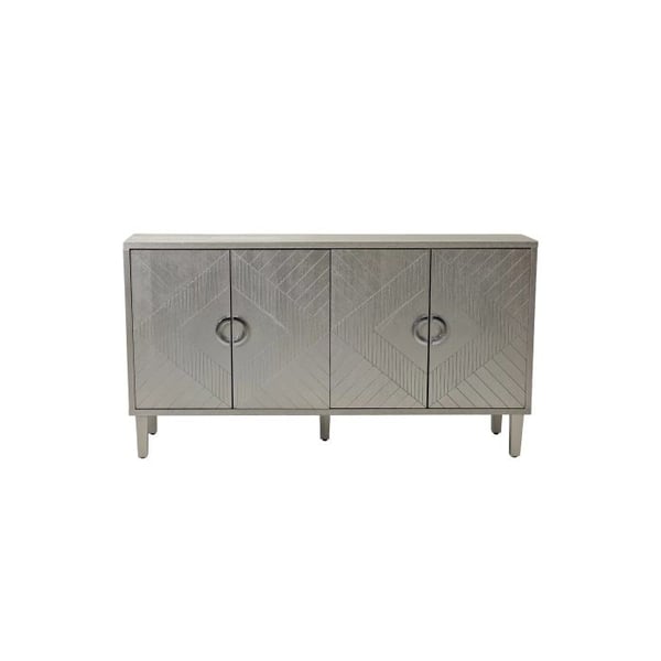 Säilytyskaappi - MUVOE - 4 ovea - MDF ja mänty - Väri: samppanja - 152 cm korkea