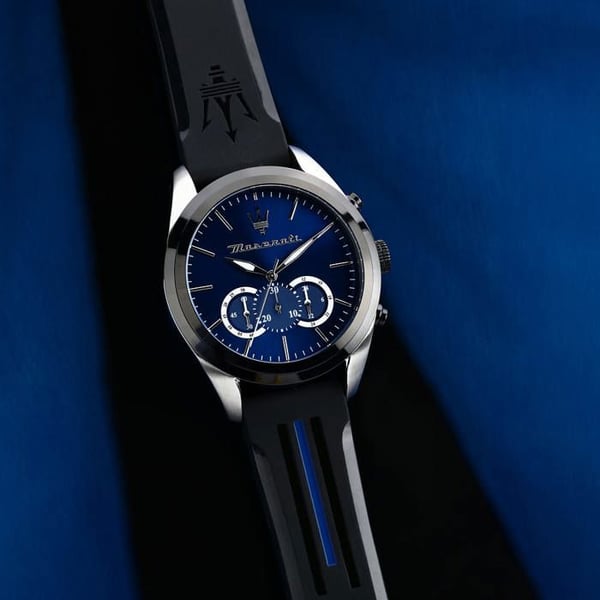 Ur - MASERATI - Traguardo Chronograph - 45mm - Vandtæthed 10ATM - Blå skive