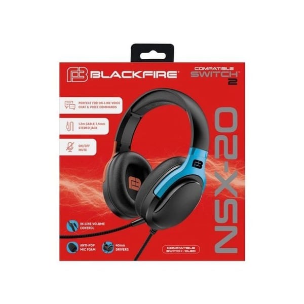 Blackfire NSX-20 Gaming Headset Kompatibel med Nintendo Switch 2/Nintendo Switch