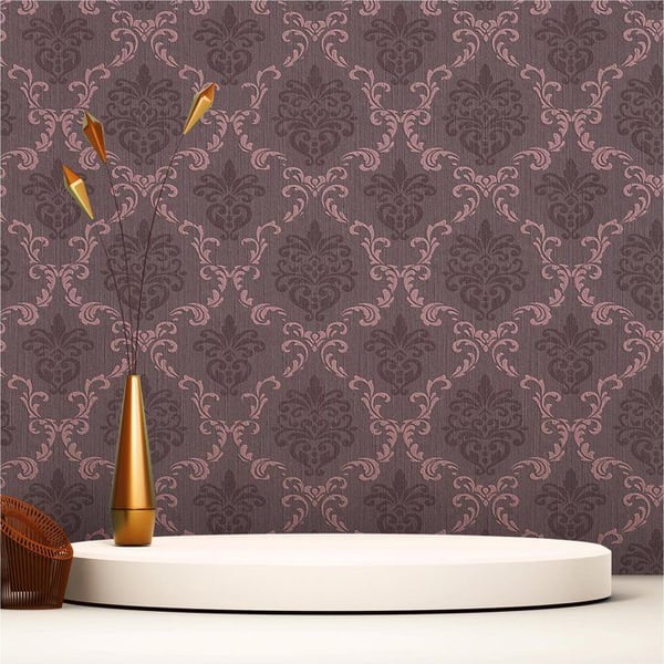Barocktapet Samuel M1-No.3784 Lila Metallisk Klassisk Barock