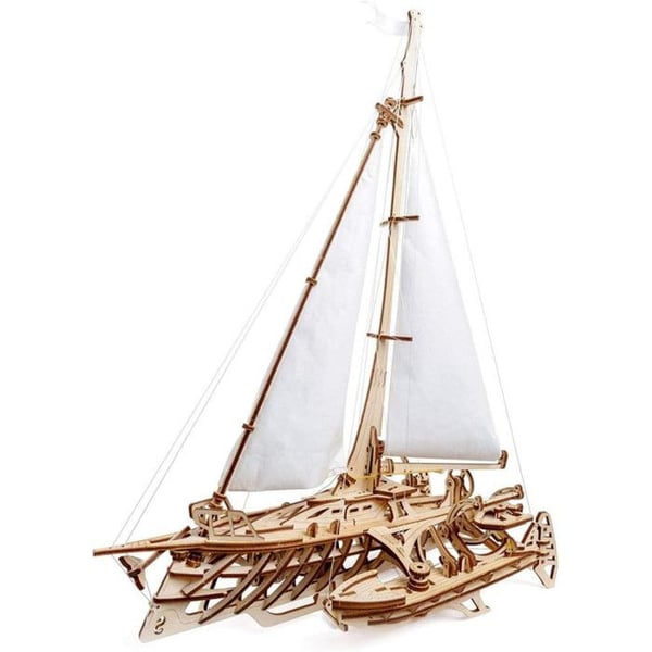 Ugears 3D Pussel Trimaran Merihobus träbåt för modellbygge