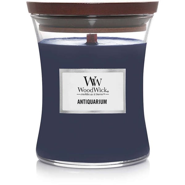 Medium Doftljus - Trä, Blå Glas - WoodWick - 1759808E