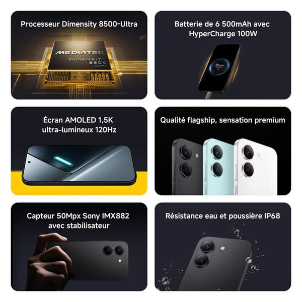 POCO X8 Pro 12+512 Svart Processor Dimensity 8500-Ultra
