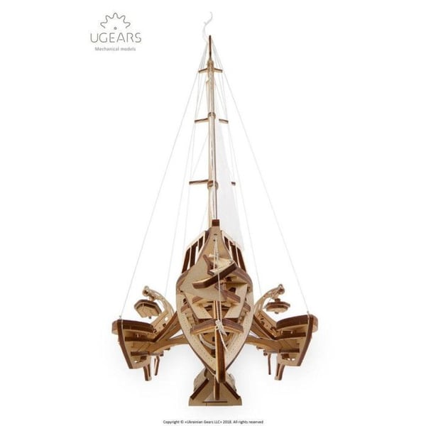 Ugears 3D Puslespil Trimaran Merihobus træskib til modelbygning