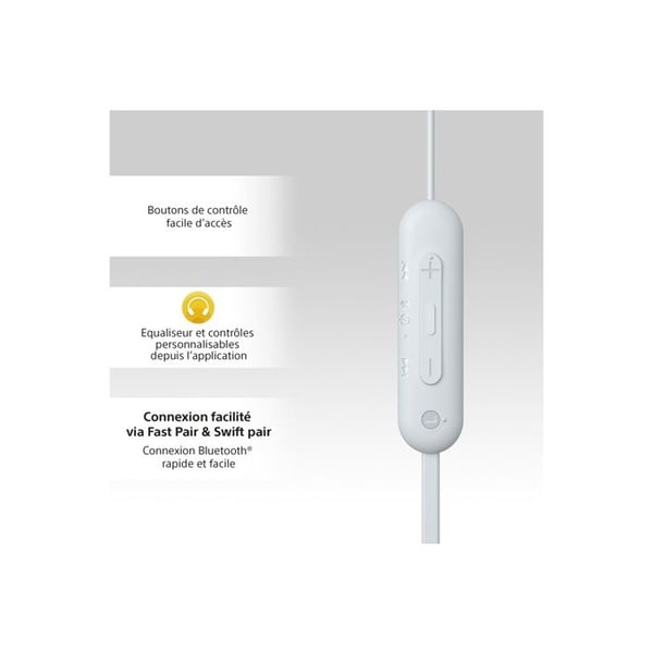 Vattentäta trådlösa in-ear hörlurar vita - 25 timmars batteritid - SONY WI-C100 - Tillbehör - HÖG-TEK