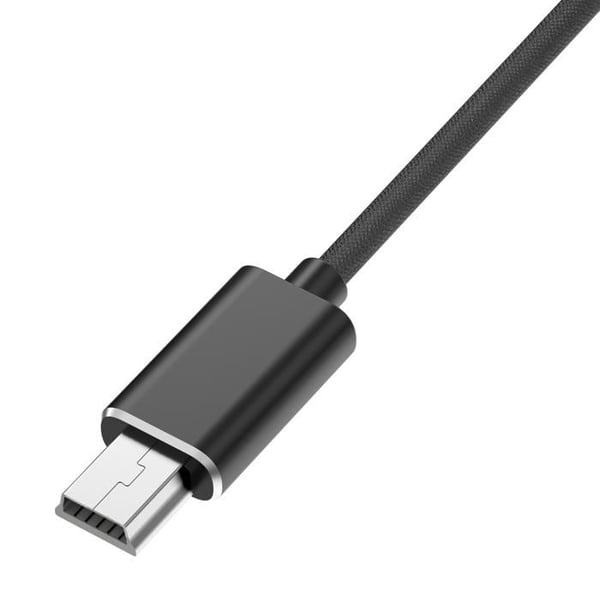 Kabel för Alcatel One Touch CHROME/E206/E221/E227/E230/E801/E805/I650 - Mini B/USB-C svart 1 meter Phonillico®