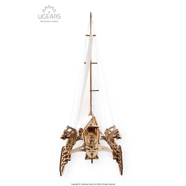Ugears 3D Puslespil Trimaran Merihobus træskib til modelbygning