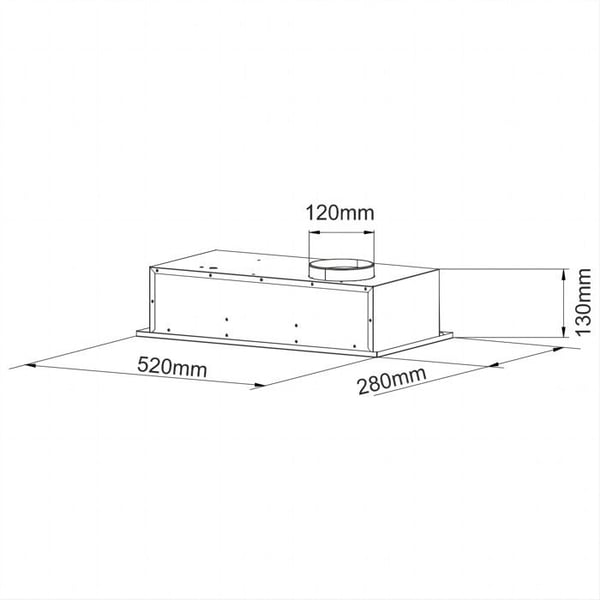 CIARRA Integrated Hua 52cm Filtreringsgrupp 300 m³/h 3 hastigheter - Evakuering eller återvinning LED - Rostfritt stål