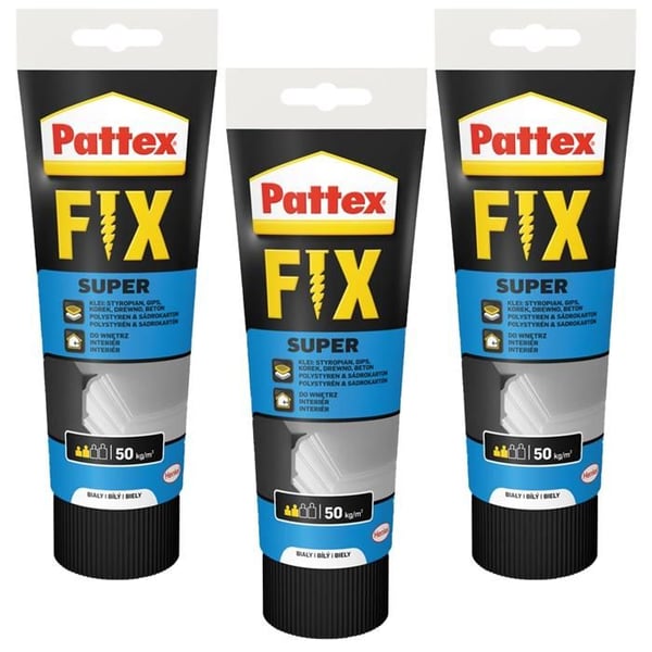 Monteringslim - Pattex - Fix Super 3x250g - Vattentät inomhus stark fler-materials