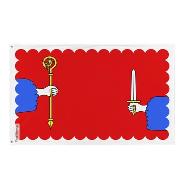 Flagga Haute-Loire – 128 x 192 cm – Slitstark Polyester – 2 Metalöglor – Inomhus / Utomhus – Pixelforma