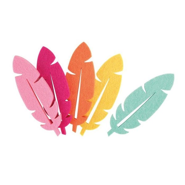 MégaCréa DIY - Filtpenna i gul orange fuchsia blå 10cm 10 stycken