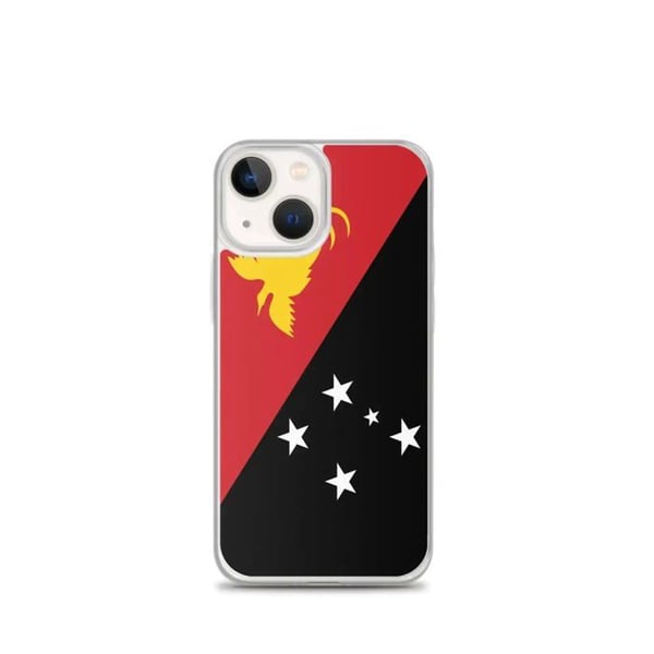 Mobilskal - PIXELFORMA - iPhone 13 mini - Flagga Papua Nya Guinea - Flexibel - Transparent