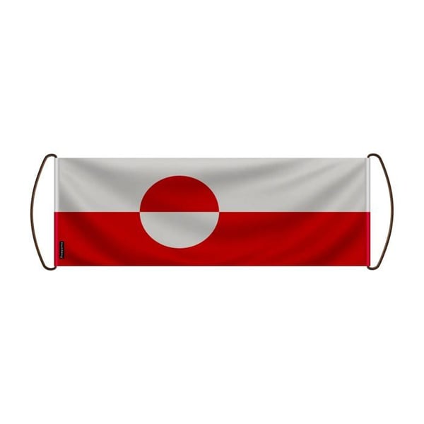 Rullbanner – Grönlands flagga – 24 x 70 cm – Polyester – Handflagga – Pixelforma