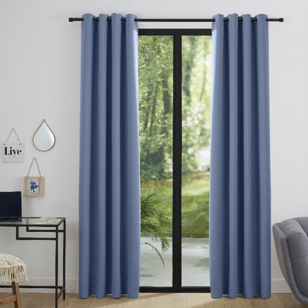 Set med 2 mörkläggande gardiner 140 x 260 cm "Night" Blåbär