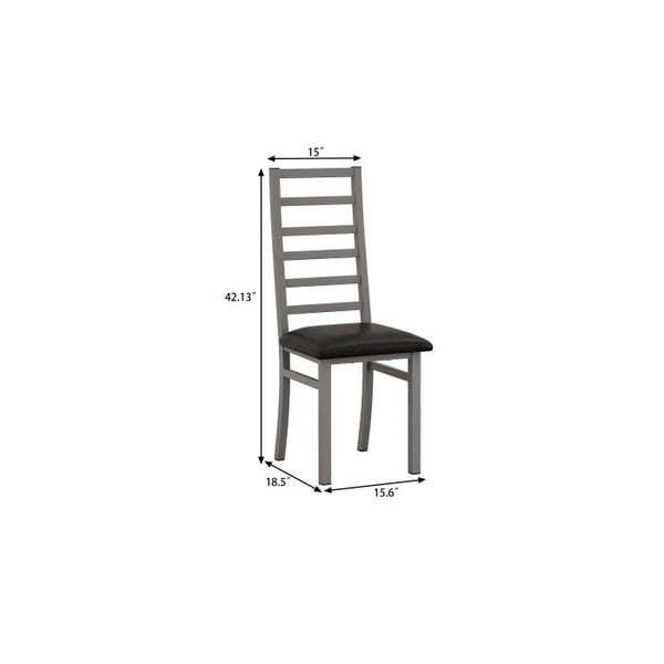 Spisestuestole - MUVOE - Sæt af 2 - Metal med PU læder sæde - Grå - Moderne design