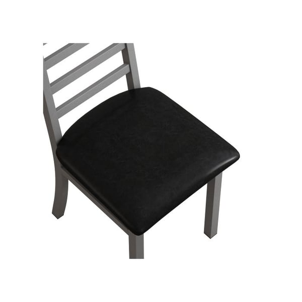 Spisestuestole - MUVOE - Sæt af 2 - Metal med PU læder sæde - Grå - Moderne design