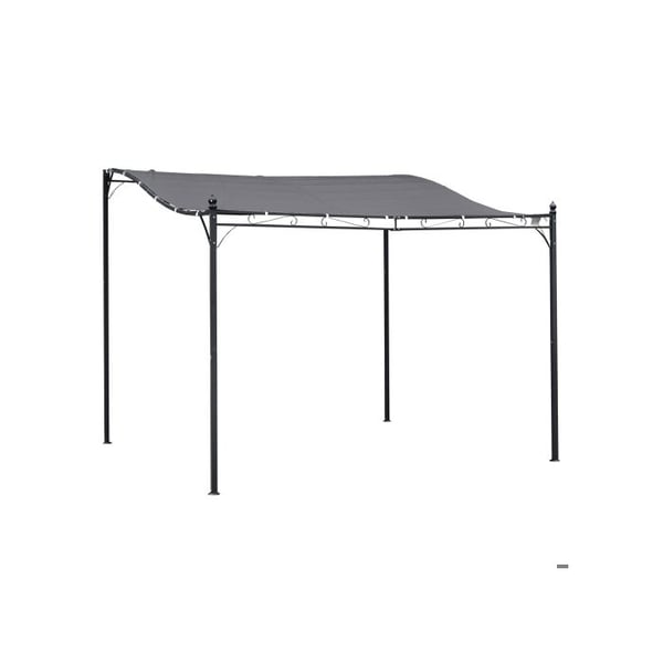 Pergola - MUVOE - Havepavillon - Grå metal - 297x297cm - Solbeskyttelse og let regn