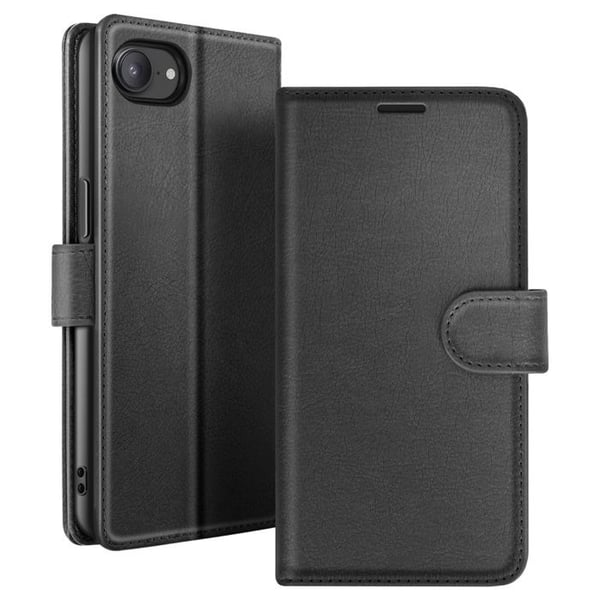 Plånboksfodral - ZANAÉ - iPhone 16e - Horisontellt Stöd - Magnetisk Stängning - Svart