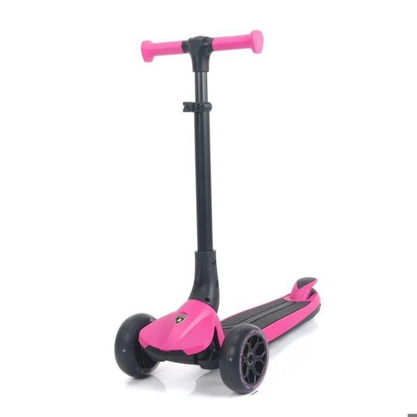 LAMBORGHINI Trehjulig Sparkcykel Barn - Rosa - 3 till 6 år - Officiell Licens - Fällbar - Ljusande Hjul