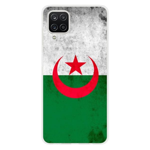 1001Coques - Silikonfodral kompatibelt med Samsung Galaxy A12 5G - Mönster Algeriets flagga - Originaldesign tryckt i Frankrike