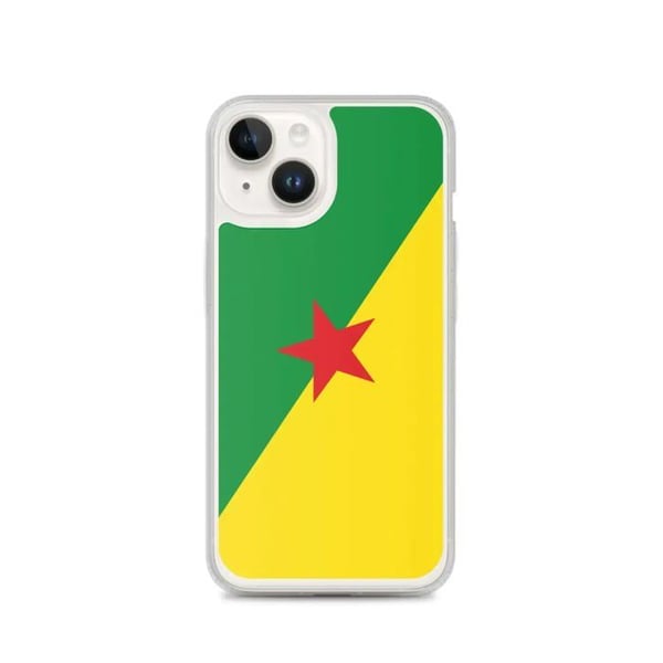 Telefonfodral – Guyanas flagga – Kompatibel med iPhone 14 – Mjuk skal – Slittålig och stötsäker – Silikon – Pixelforma