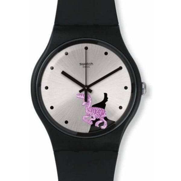 Klocka - Swatch - PINKOSAURE SUOB139 - Kvarts Schweiz Tillverkad - Silverfärgad - Vattentålighet 3 Atm