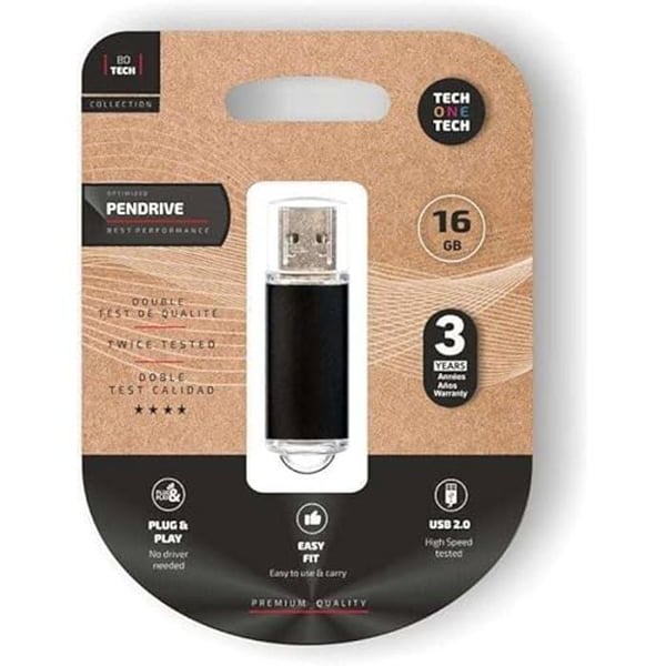 PENDRIVE - TECH ONE TECH - Grundläggande minne - 16 Go - USB 2.0 - Kompakt och praktisk