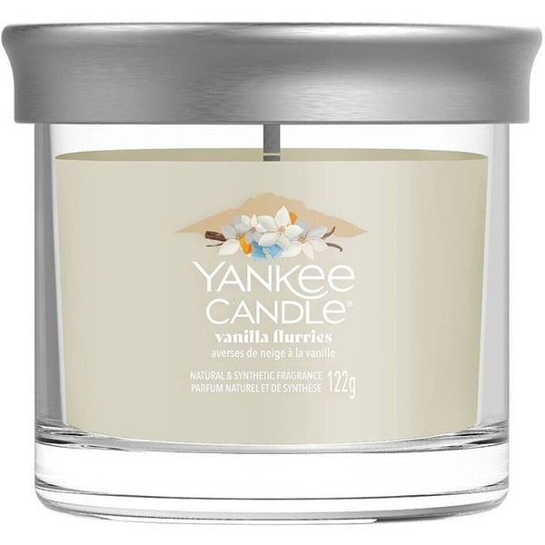 YANKEE CANDLE Liten glas tumbler i Signature Vanilla Flurries