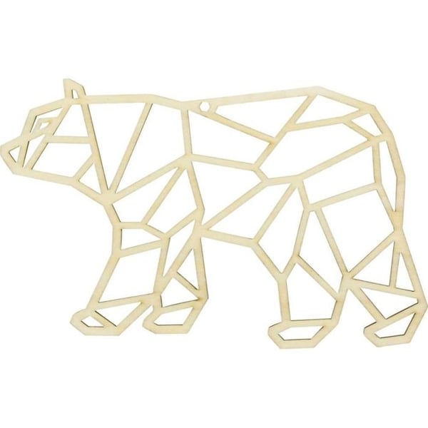 MégaCréa DIY - Julupphängning i trä, Origami-anda Björn 18 cm