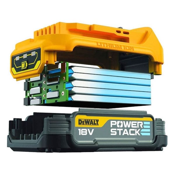 Dewalt 2-pack DeWalt 18V XR Powerstack med reservbatteri, 1,7Ah med påse batteriteknologi DCBP034E2-XJ
