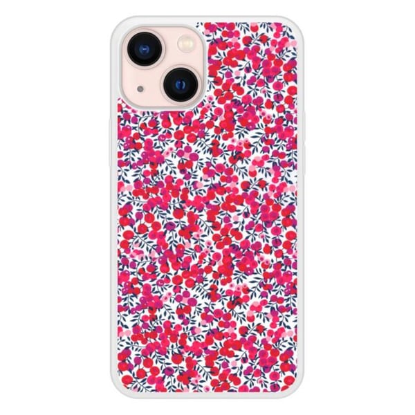 Förstärkt silikonfodral med tryck kompatibelt med Apple iPhone 13 Mini Liberty Wiltshire Röd