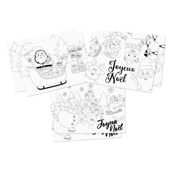 MégaCréa DIY - Julbordstabletter i papper att färglägga 28x38 cm 6 stycken