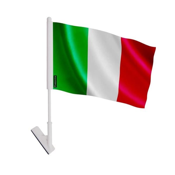 Klistret flagga Italien – 14 x 21 cm – Mjuk polyester – Lätt att klistra – 5 stycken – Pixelforma