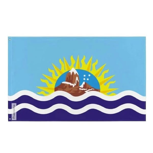 Santa Cruz flagga – 64 x 96 cm – Hållbar polyester – 2 metalöljetter – Inomhus-/Utomhusbruk – Pixelforma