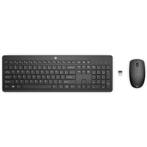 Trådløst Tastatur Muse Sæt - HP - HP230 18H24AA - Sort - USB Modtager - Glat Indtastning